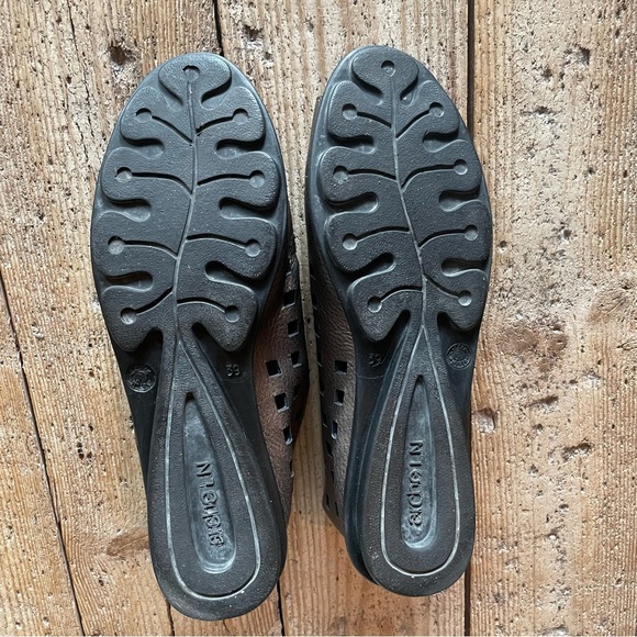 Arche Drick Laser Cut Leather Peep Toe Flats Bronze EU 39 US 8 - Picture 9 of 11